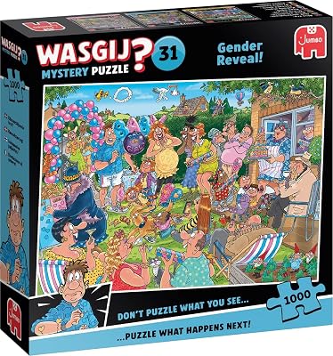 Wasgij Mystery 31, Gender Reveal! – Pussel 1000 Bitar För Vuxna Och Tonåringar – Roligt, Klurigt Tankespel För Födelsedag Och Julklapp – FSC-certifierade Material 68 x 49 cm – Jumb