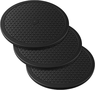 MUKSUET 3 stycken roterande plattform 30 cm, 360 graders roterande skiva svart roterande platta universell roterande platta, roterande plattform med stålkullager för bildskärm, bärbara datorer, TV