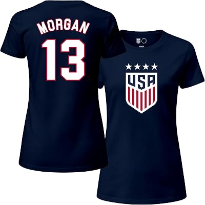 Icon Sports Dam USWNT Player T-shirt T-shirt 13 morgan, Large, #13 Morgan, L