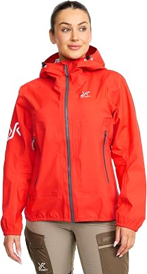 RevolutionRace Arcade 3L Lightweight Jacket Dam, Vattentät Jacka, Packbar Vindjacka för Hiking & Outdoor, Cherry Tomato, L