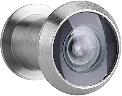 Dörrvisare Säkerhet Peephole Peek Optiskt Glas 220 graders vidvinkel med integritetsskydd (borstat silver)