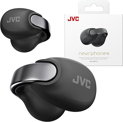JVC hörlurar öppna öronmanschetter trådlösa hörlurar med låsmekanism, multipunkt, enkel öronsanvändning, BT 5.3, lång batteritid (upp till 24 timmar) - HANP1TB (kolsvart)