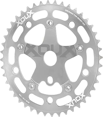 XOUX NEXOR 44T Chainring w/Spider 1/8" 110/130mm Old School BMX, Silver